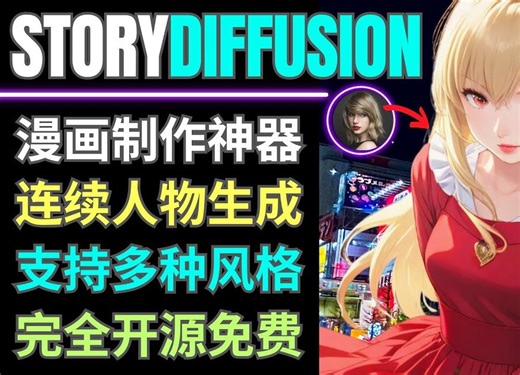 StoryDiffusion：高质量开源漫画生成，支持连续人物，多种漫画风格
