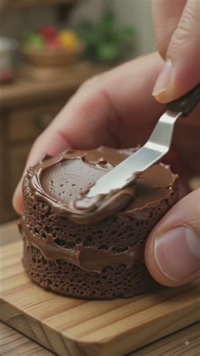 🍫 Watch Amazing AI-Generated Miniature Chocolate Cake Cooking Video! 🤖✨ #aifoodshorts #aifoodvideo