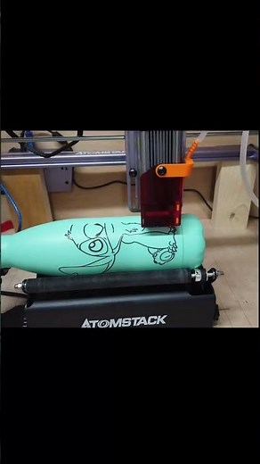 laser engraving a water bottle