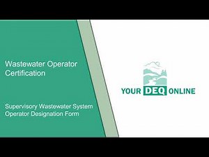 Supervisory Wastewater System Operator Designation Form