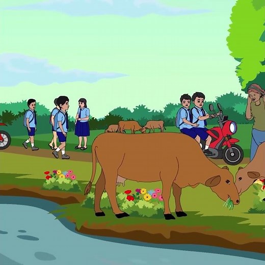 Proud is its name – the motorbike! Quick is its pace – Pat! Pat! Pat! #childrensong #rambabusubedi