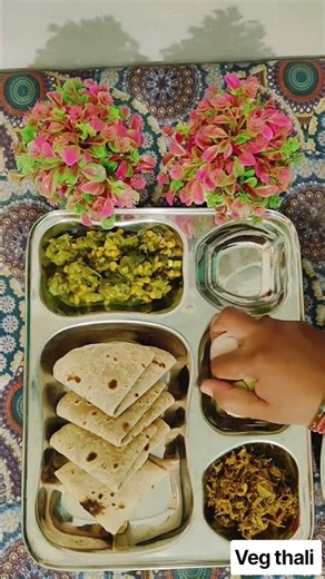 shorts Desi Veg lunch thali daily ideas #lunchmenu #food #recipe #lunchbox