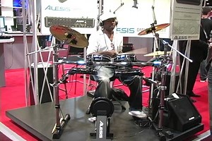 Drummers, check out the DM10 Pro — Alesis's just-released flagship electronic drum kit. It's got dual-zone pads with their Surge Cymbals (triple zone with choke). The buzz is also out about its brand-new DM10 module — it's got 100 preset kits, 100 user kits, 3 tracks, expandability, and a USB connection for software control and uploading sounds right to the module. | Sweetwater