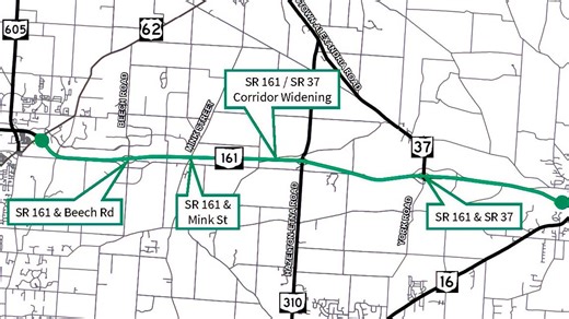 ODOT hosts open house for planned State Route 161 and State Route 37 corridor changes