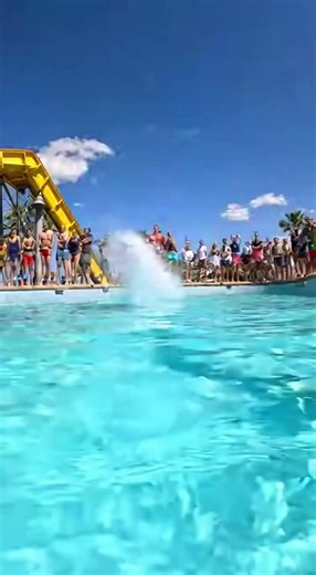 Insane Water Slide Backflip Launch! 🌊💦 #waterslide #backflip #summerfun #adrenaline #extremesports