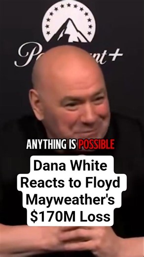Dana White Reacts to Floyd Mayweather's $170M Loss #danawhite #floydmayweather #boxing #ufc #mma