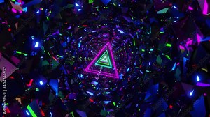 Loop animation of an endless emerald tunnel. You fly off into infinity through a tunnel of sparkling sparkles. Bloom