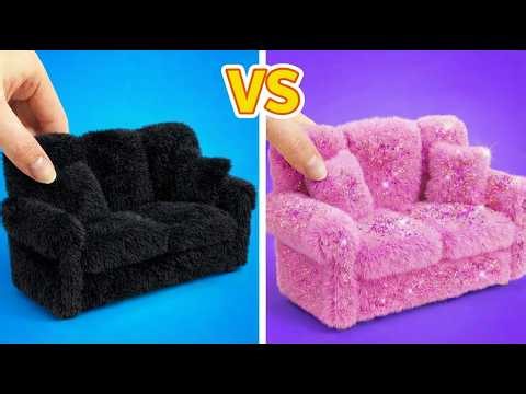 PINK vs. BLACK CHALLENGE! 💖🖤 Total One Color Makeover! Funny Food Hacks by 123 GO! Galaxy