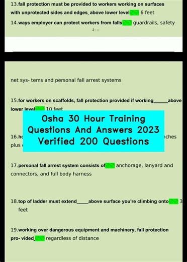 Osha 30 Hour Training Questions And Answers 2023 Verified 200 Questions video