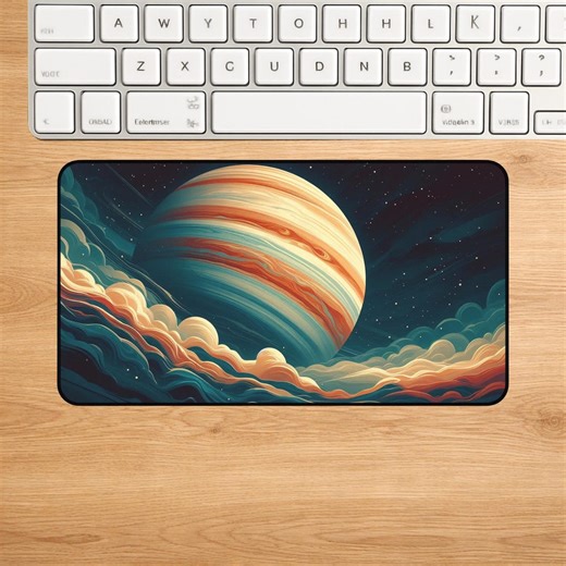 Planet Illustration Desk Mat - Cosmic Space Mouse Pad - Etsy UK