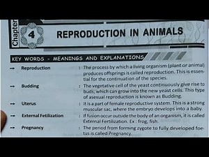 8th class biology 4th chapter (Reproduction in animals) all questions and answers