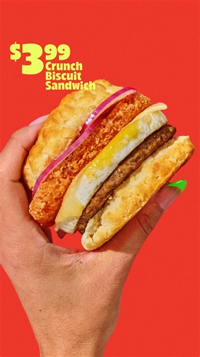 🍔 🥐 $3.99 CRUNCH BREAKFAST BISCUIT SANDWICH 🧀🥓 From September 1–14, mornings just got a serious upgrade. Start your day with our Fan Favorite Crunch Breakfast Biscuit Sandwich — made with: ✨ Fresh-baked biscuit ✨ Fried egg ✨ Crispy hashbrown ✨ Sliced red onions ✨ Melty Face Rock 2-Year Aged White Cheddar ✨ Your choice of bacon, sausage, or linguica All that flavor for just $3.99, available 7–11AM only at all Burgerville locations. ONLY for a limited time. Offer not eligible for additional di
