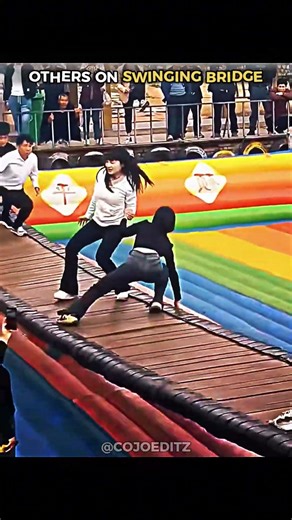Others balancing on swinging bridge #bridge #balance #shorts