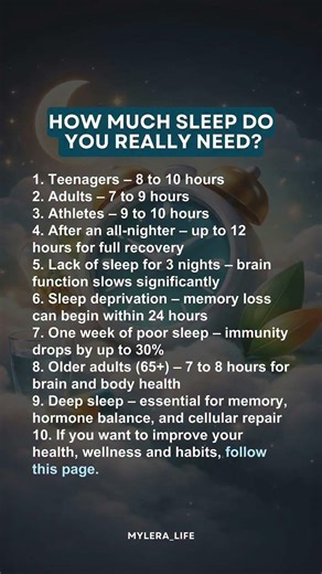 How Much Sleep Do You Really Need? 👇#healthandwellness