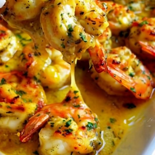 Baked Stuffed Shrimp Casserole Ingredients: 1/2 cup breadcrumbs 1/4 cup grated Parmesan cheese 1/4 cup cream cheese, softened 1 pound large shrimp, peeled and deveined 1/4 cup green onions, chopped 1/4 cup red bell pepper, diced 1 clove garlic, minced 1 tablespoon lemon juice 1 teaspoon Old Bay seasoning Salt and pepper to taste 2 tablespoons butter, melted Directions: Preheat Oven: 1.1. Preheat your oven to 350°F (175°C). Grease a baking dish with cooking spray or butter. Prepare the Shrimp: 2.