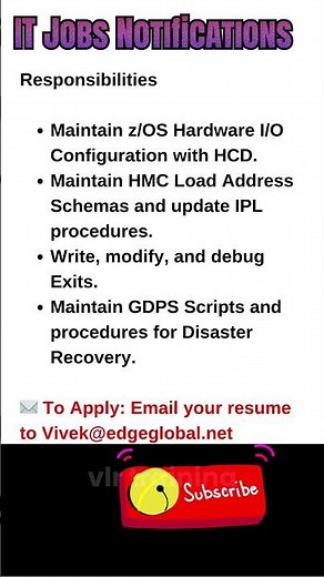 Mainframe Systems Programmer Job in NJ Sept 18, 2025