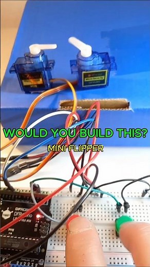 2 Servos = Mini Flipper 😳 (So Satisfying!) #arduino #diy