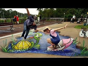 3D Chalk Art by Huppy - Mary Poppins Festival, 2018.