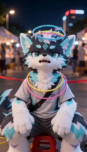 都是有錢燒的擺個攤套圈都套我頭上來了#furry #獸人 #福瑞 #有趣 #funny | furries