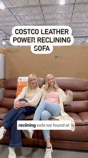 Terri Jelinek & Tracy Renbarger on Instagram: "How beautiful is this power reclining sofa we found at Costco🥰 It has 2 power reclining options, 2 USB C ports and is SO comfortable ❤️ #sofa #leather #home #costco #costcofinds #design"