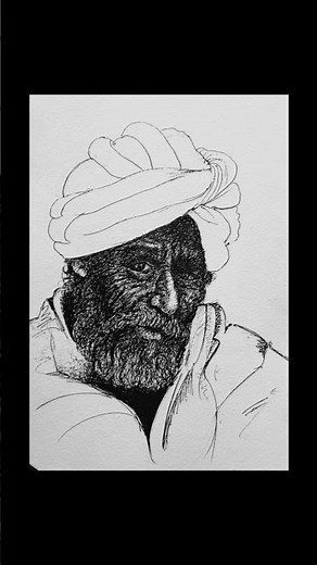 Realistic Old Man Portrait Painting by Dhammapal Kirdak 🎨✨