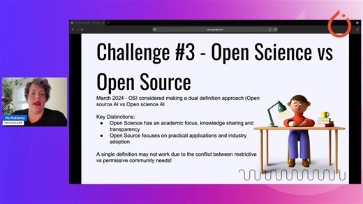 As the open source AI ecosystem matures, defining what “open” truly means has become increasingly complex. In this clip from today's webinar, IBM Research’s Mo McElaney explains why the community may need two complementary approaches: one grounded in open science for transparency and research, and another in open source for practical implementation and governance. 🔗 Watch the full recording: https://www.youtube.com/live/Av9lXbSenTk?si=7pmBoLh5Sph7324l #PyTorch #vLLM #OpenSourceAI #AIInfrastruct