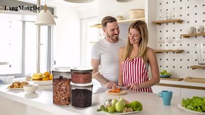 Airtight Coffee Storage Container with Magnetic Scoop, 0.7 Qt Coffee Bean and Ground Coffee Canister, Durable, Keeps Coffee Fresh & Dry, Easy to Clean