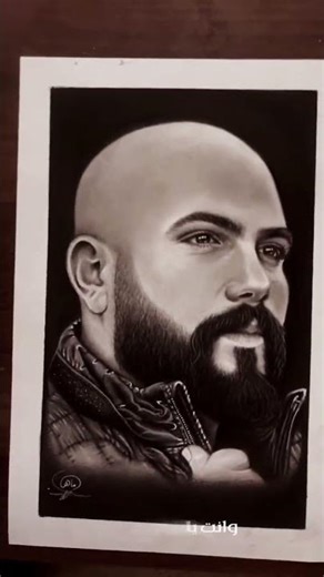 لوحة للفنان عدي ايمن - من إبداع الرسام ماهر احسان - اغنية تحت المطر