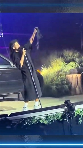 J Cole was stunned after a fan threw her bra onto the stage during his Atlanta concert