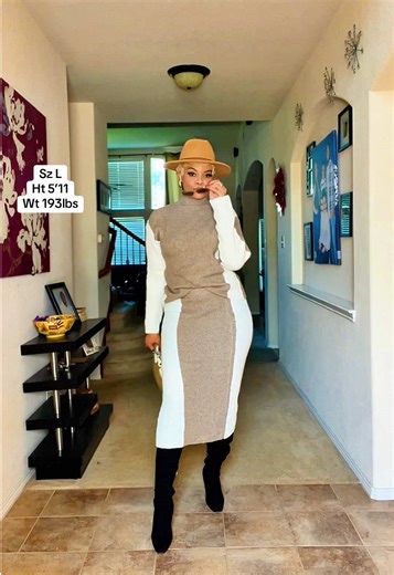 This color block knit sweater set gives classy and cozy . Don’t you think ? #twopieceset #sweaterset #knitwearfashion #falloutfits #creatorsearchinsights