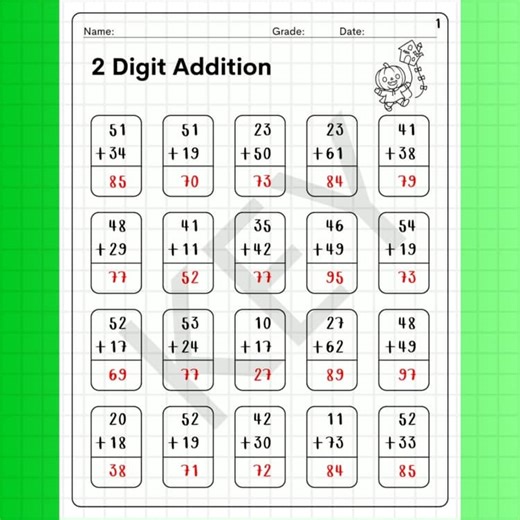 2 Digit Addition Worksheets | With and Without Regrouping | 30 Math Printables