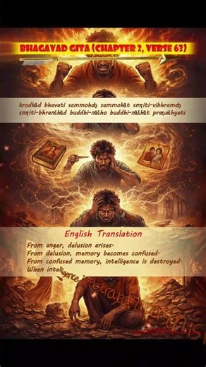 Bhagavad Gita Chapter 2, Verse 63 #bhagavadgita #gitagyan #gitaslokas