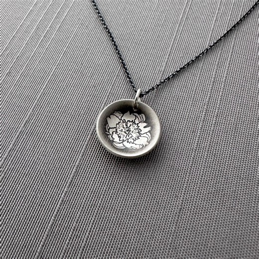 Small Sterling Silver ‘bowl of Beauty’ Peony Necklace - Etsy