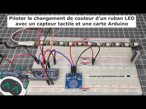 Piloter le changement de couleur d’un ruban LED avec un capteur tactile et une carte Arduino