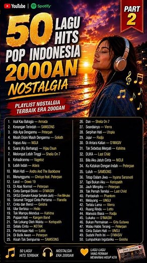 50 Lagu Pop Indonesia 2000an Paling Enak Didengar | Nostalgia Sepanjang Masa (Part 2)
