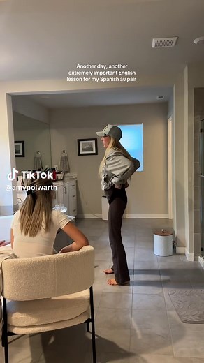 Wedgie is a VERY common word in our household thanks to having a toddler, so obviously my Spanish au pair needs to know it too. 😂 @claudia #aupair #hostfamily #aupairlife #aupairusa