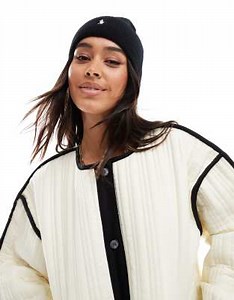 Polo Ralph Lauren knit beanie hat with pony logo in black | ASOS