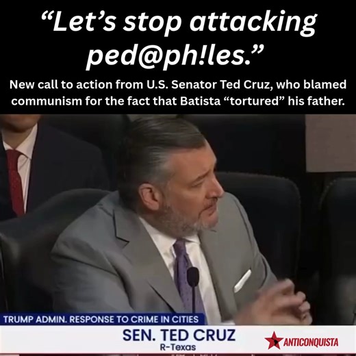 ANTICONQUISTA on Instagram: "Who remembers this "Freudian slip" by Rafael "Ted" Cruz in September 2025 during a Trump Admin. "Response To Crime?" The world can see how capitalists run things. The most vile behavior is incentivized. From a materialist lens and through the study of history, we understand that this is now the ruling class consolidates power - through blackmailing each other. The more horrid their crimes, the tighter their grip on each other. They have done it for millenia. This is