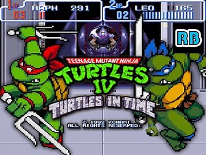 1992 [60fps] SNES Teenage Mutant Ninja Turtles IV 2Players Raph Leo Hard ALL