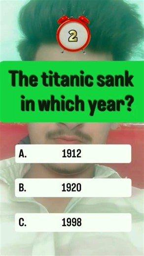 The titanic sank in which year? #explorepages #english #mindbendingquiz