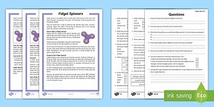 KS2 Fidget Spinners Reading Comprehension Activity