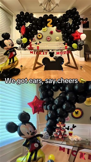 Stayed up way too late getting everything ready for Paxton’s 2nd birthday — it definitely gave me a run for my money 😅 A last-minute decision to go with a Mickey Mouse ear arch had us putting our brains and patience to the test, but it turned out SO good! 🖤❤️ I’m such a sucker for a good DIY — if I can make it, best believe I’m making it! #diy #mickeymouse #party #balloongarland #creative