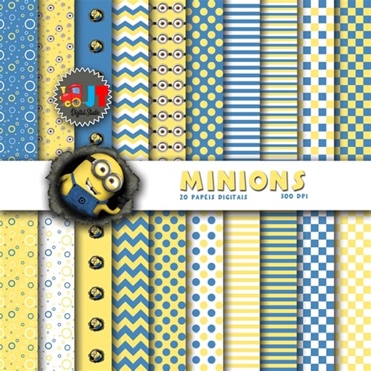 Minions Digital Paper Pack - Minions Clipart Paper – 20 Digital Scrapbooking Backgrounds - Etsy