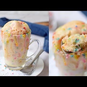 Eggless Vanilla Mug Cake Recipe - Easy Microwave Mug Cake (without eggs)