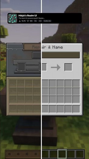 Best Minecraft GUI Resource Pack: Hidyk's Realm UI #minecraft #shorts #mc
