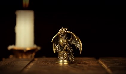 Solid Brass Dragon Figurine, Dragon King Sculpture, Fantasy Desk Decor, Small Metal Gift - Etsy