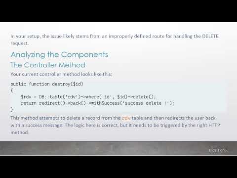 How to Resolve the DELETE Method Not Supported Error in Laravel