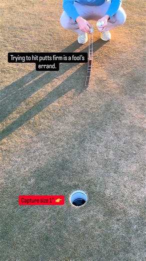 Jake Stevenson on Instagram: "“Hit it firm to take the break out” is the worst advice when it comes to putting. You can never gain strokes in the long term as the effective hole size is too small for putts to lip in, not to mention an increased 3 putt rate. Speed control is the most important skill in putting - but you can’t have good speed control if you have poor intention about what the mathematically correct speed is. #golf #putting #shortgame"