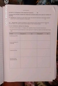 ACTIVITY 4: Comparison of the classroom scenariosCompare and ... | Filo