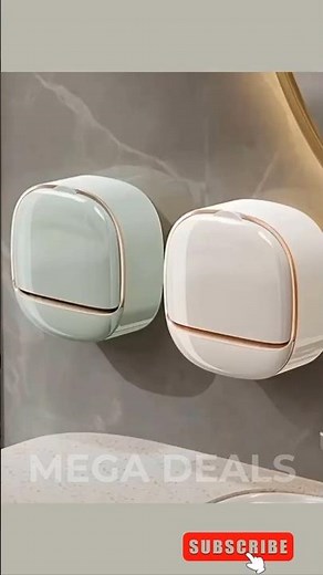 Wall Mounted Adhesive Soap Case Box Holder with Drain Tray